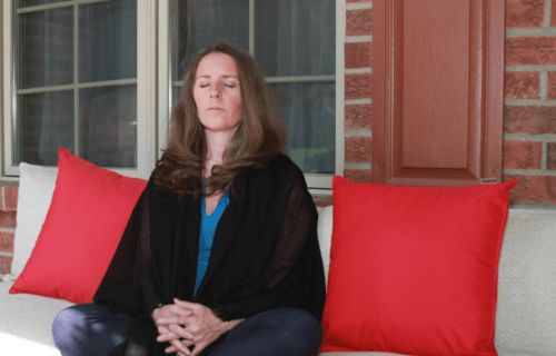Beth practicing resonant breathing