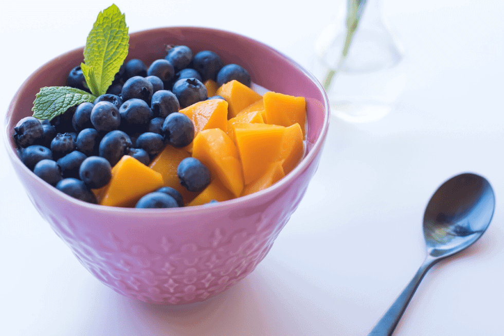 Low Histamine Mango Blueberry Basil Salad