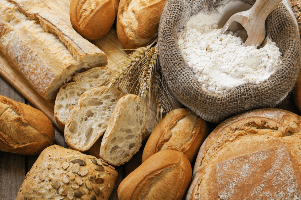 wheat bread and flour