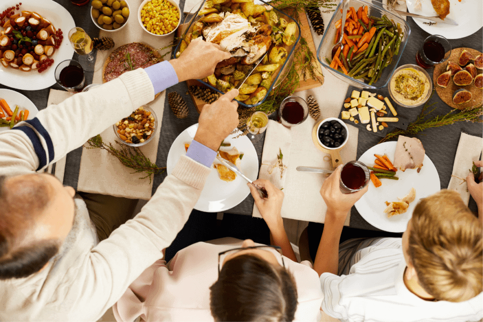 Holiday Meal laid out