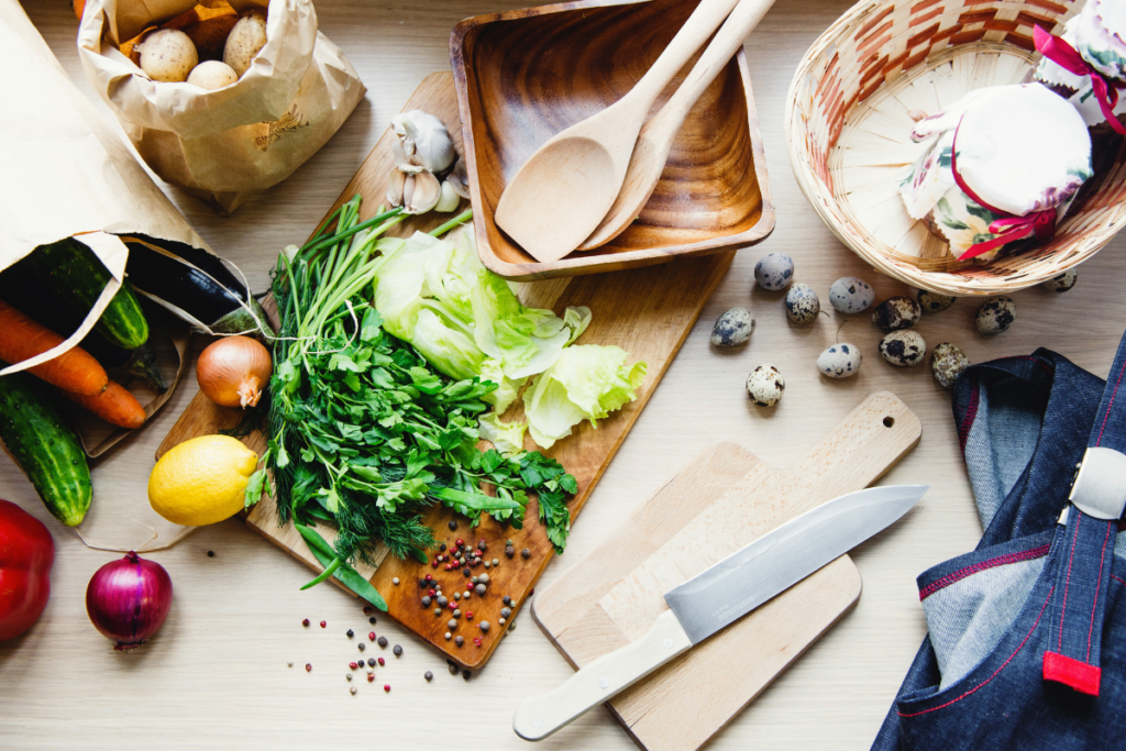 food on cutting board