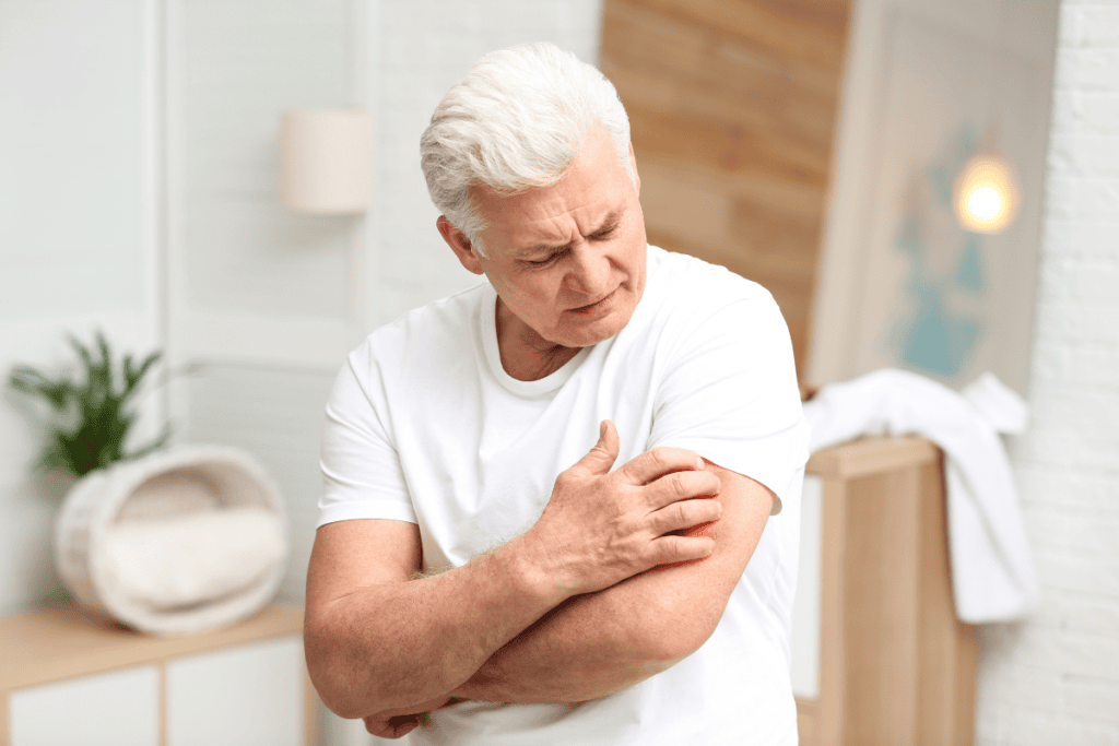 Man Scratching from Mold Allergy