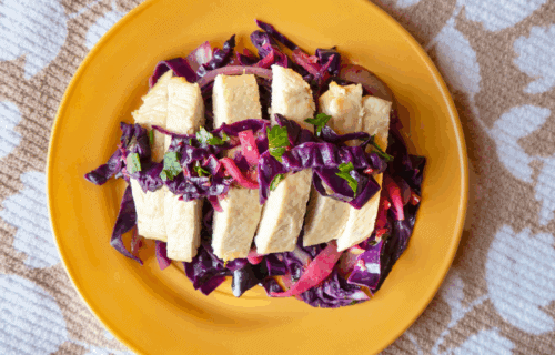 chicken with warm slaw