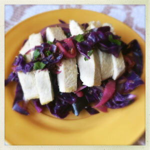 chicken with warm slaw