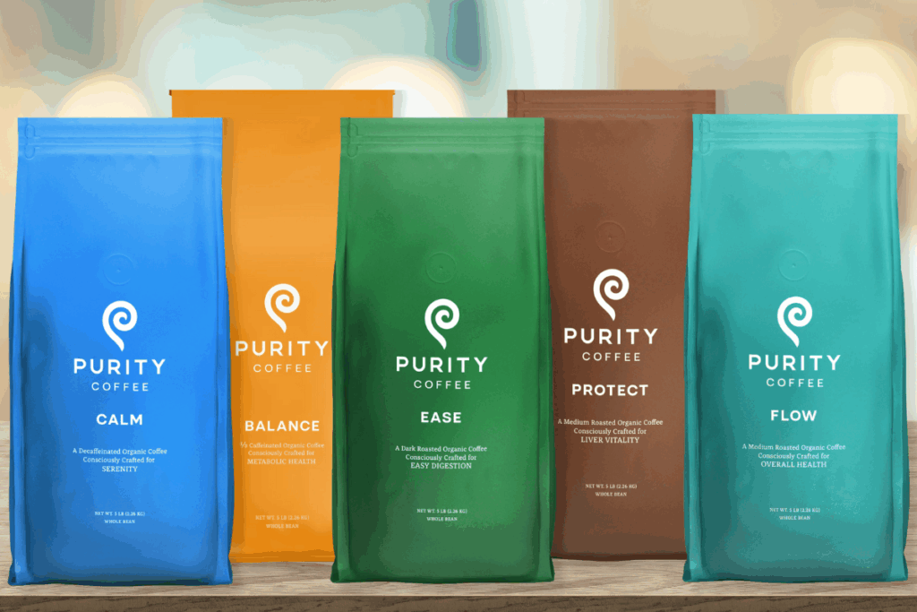 Low Histamine and Mold Free Purity Coffee Varieties on a Table